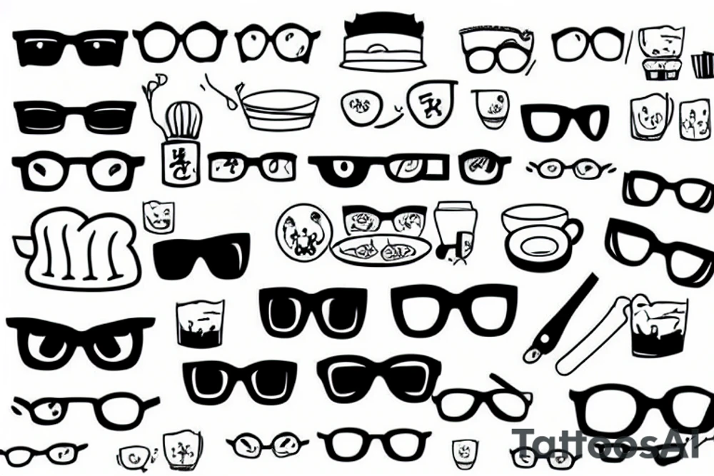 chef with glasses tattoo idea