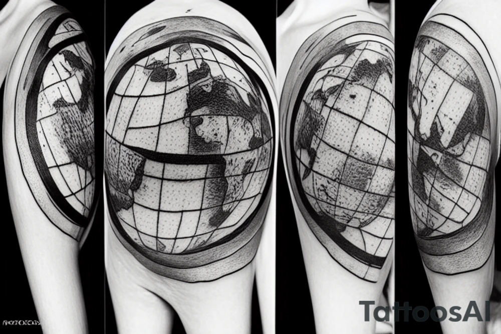 An earth split into two parts. One part of the earth good and one part of the earth bad. tattoo idea