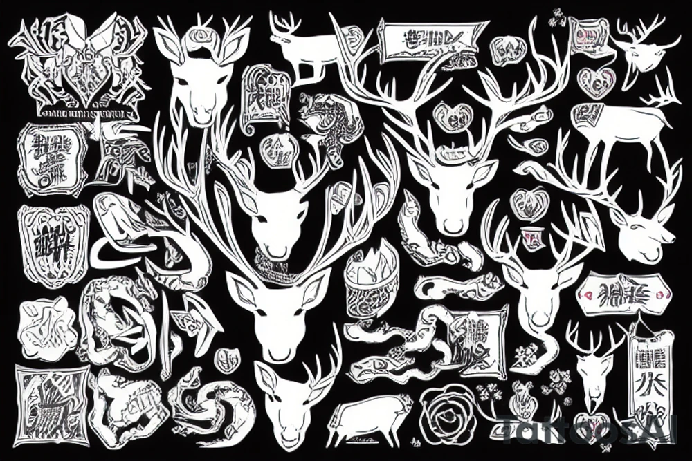 A stag with impressive tattoo idea