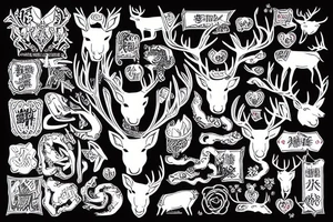 A stag with impressive tattoo idea