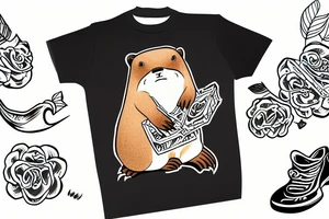 A beaver wearing a sweatshirt tattoo idea