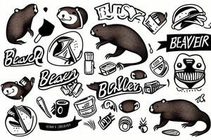 A beaver wearing a sweatshirt tattoo idea