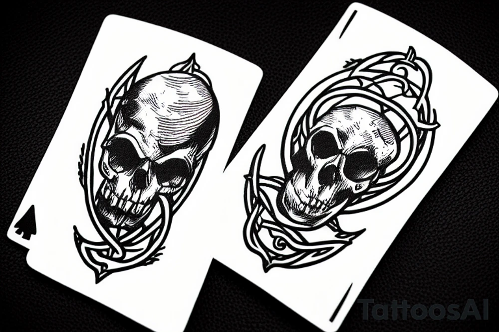 death tarot card with a skull and a dagger tattoo idea