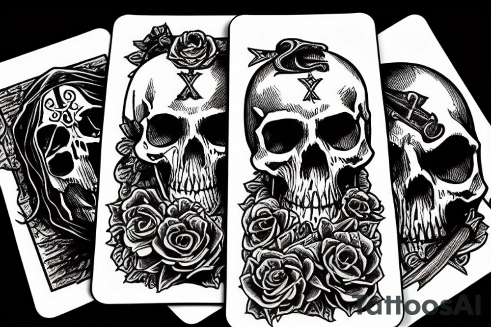 death tarot card with a skull and a dagger tattoo idea death tarot card with a skull and a dagger tattoo idea