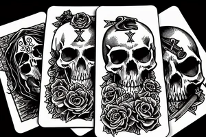 death tarot card with a skull and a dagger tattoo idea