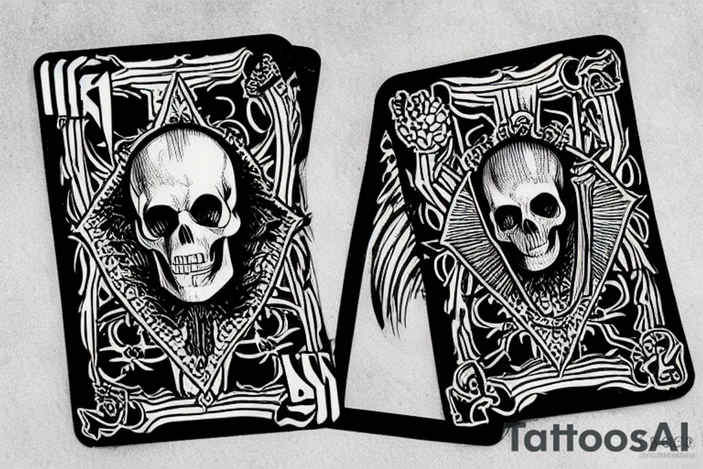 death tarot card with a skull and a dagger tattoo idea