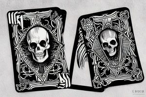 death tarot card with a skull and a dagger tattoo idea