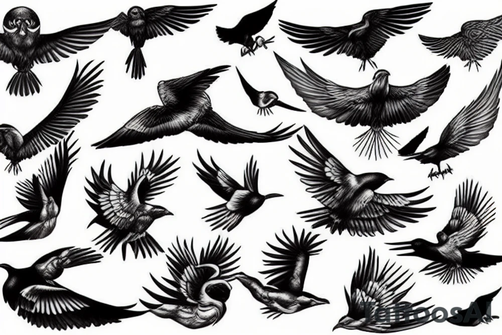 flying bird tattoo idea