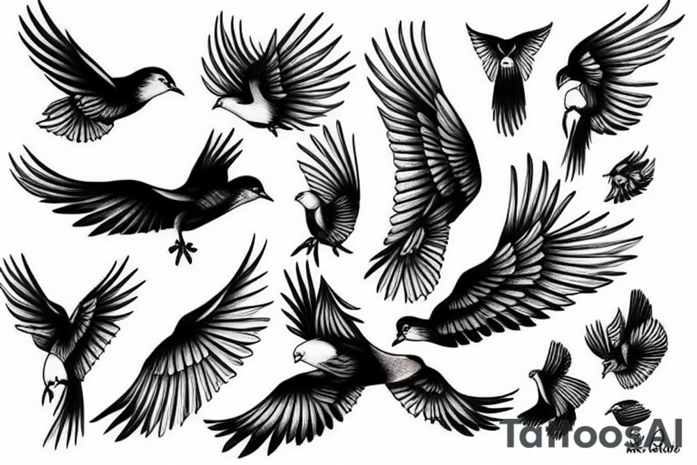 flying bird tattoo idea