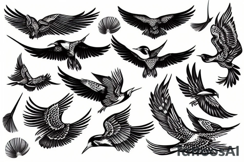 flying bird tattoo idea