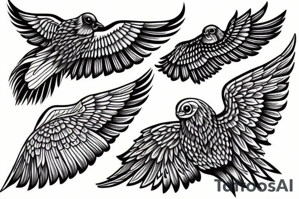 flying bird tattoo idea