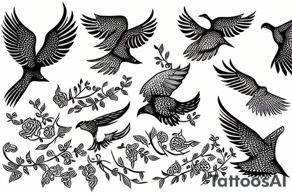flying bird tattoo idea