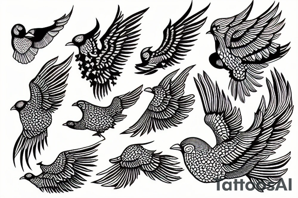 flying bird tattoo idea