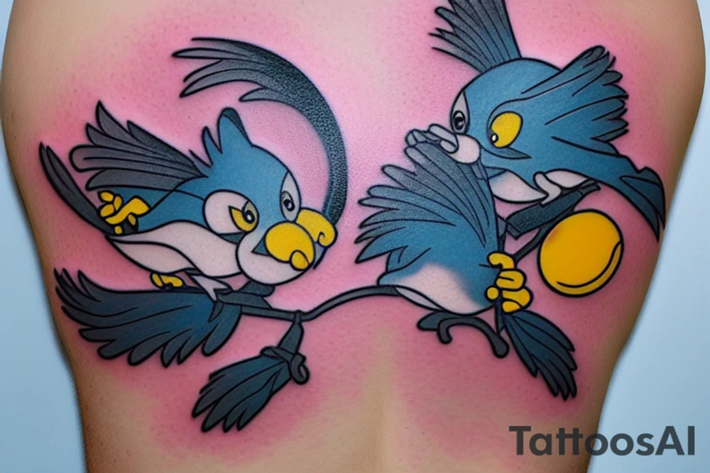 flying titmouse tattoo idea