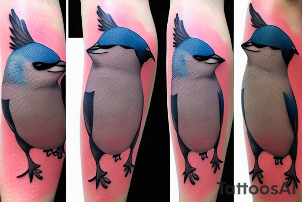 flying titmouse tattoo idea
