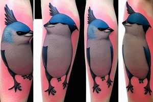 flying titmouse tattoo idea