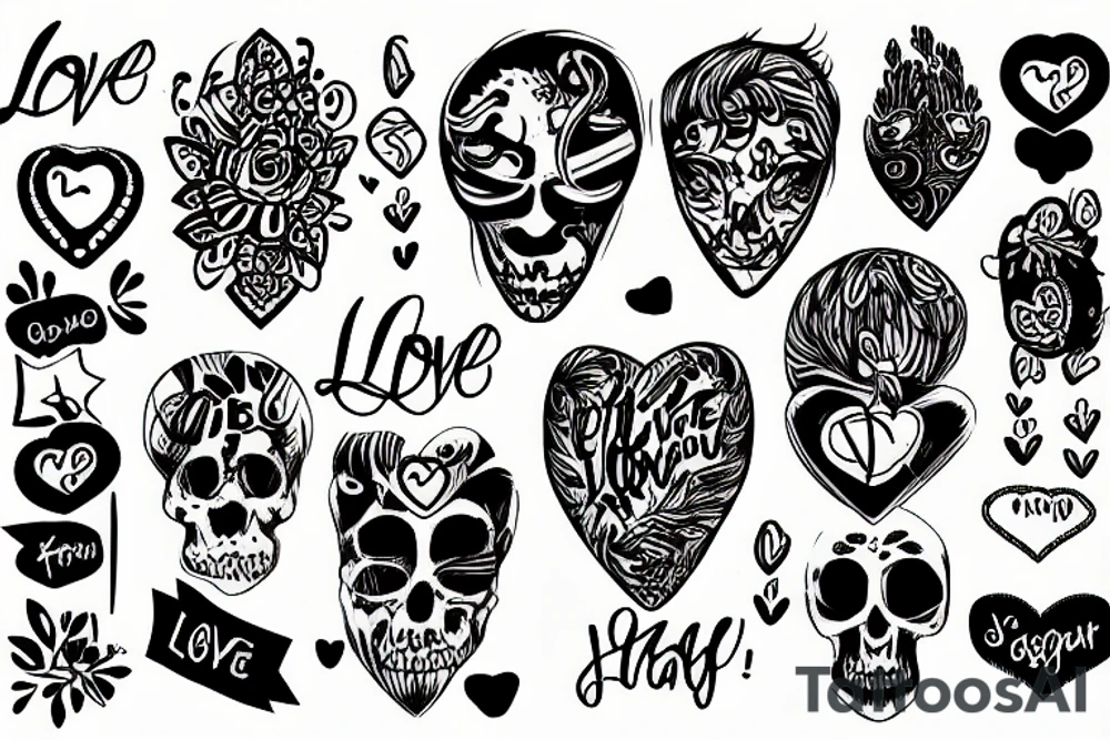 ,love  stay strong uoate tattoo idea