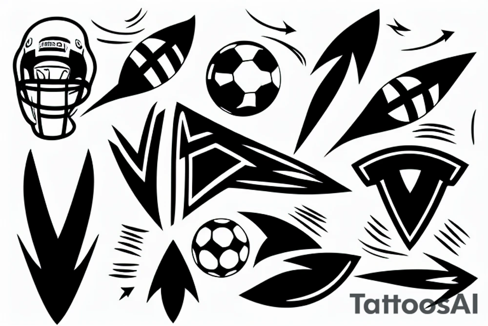 football arrow tattoo idea