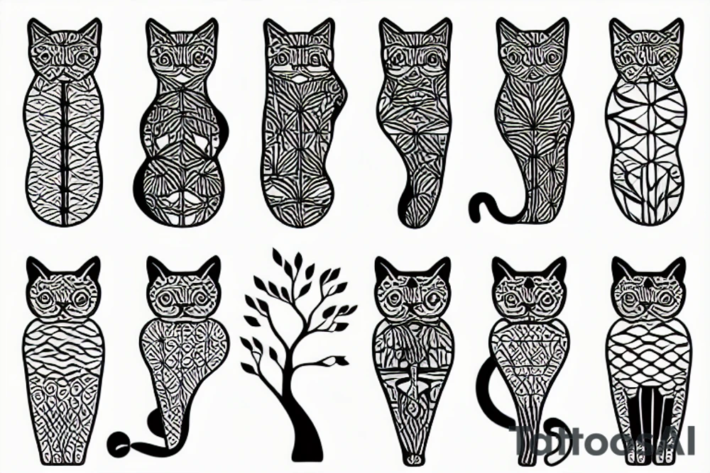 Cat and tree tattoo idea