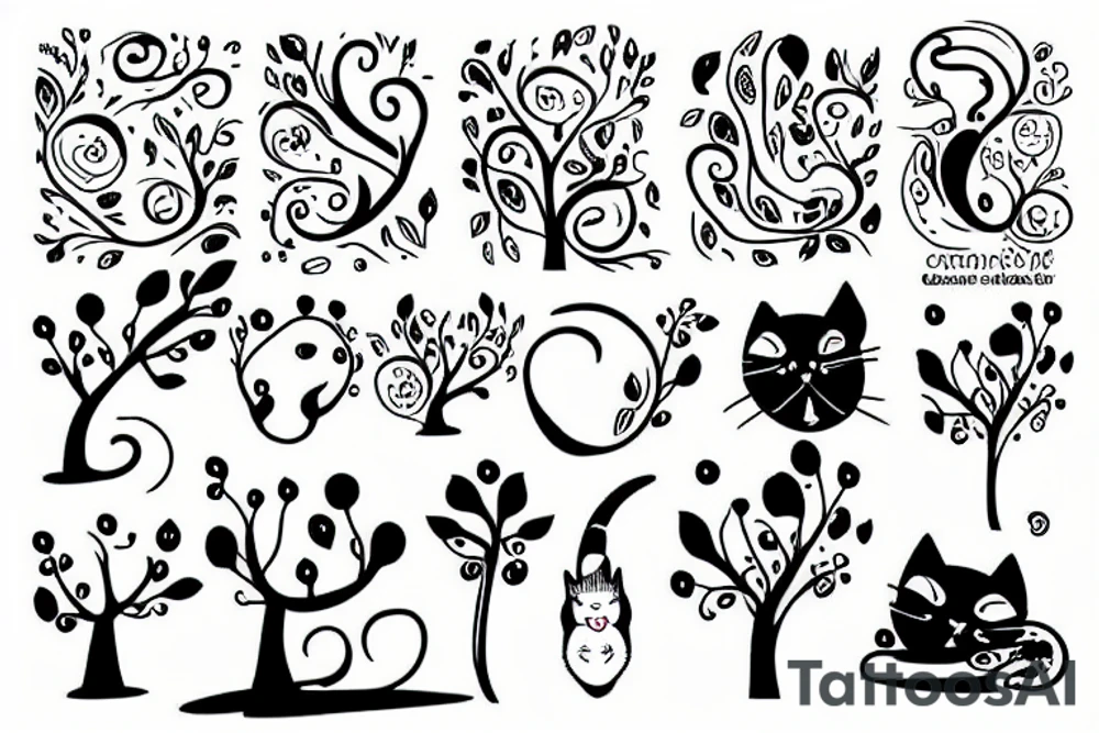 Cat and tree tattoo idea