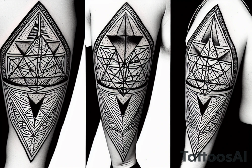 Angular geometric kali yantra tattoo idea