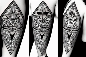 Angular geometric kali yantra tattoo idea