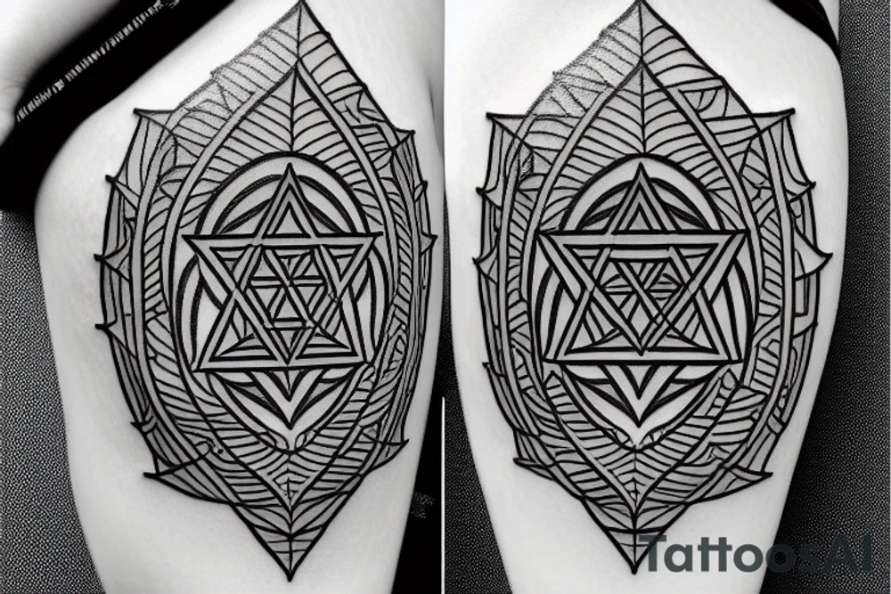 Angular geometric kali yantra tattoo idea