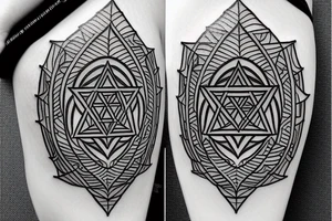 Angular geometric kali yantra tattoo idea