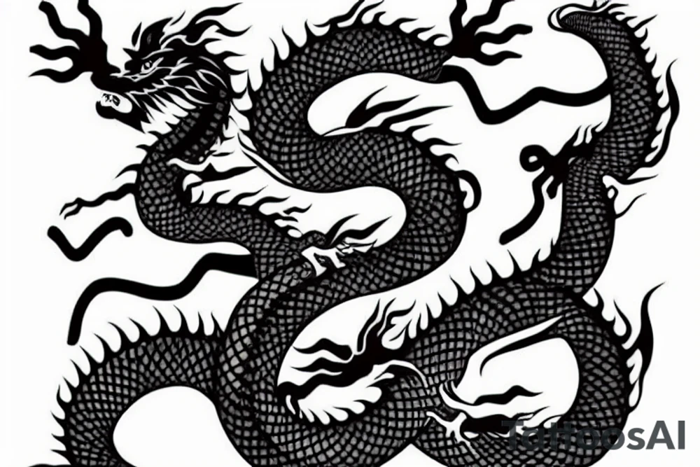 Chinese dragon tattoo on side hip tattoo idea