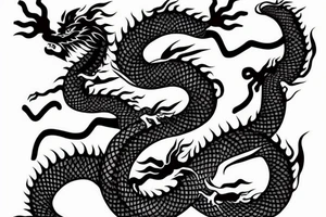 Chinese dragon tattoo on side hip tattoo idea