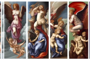 renaissance painting of angels and demons tattoo idea