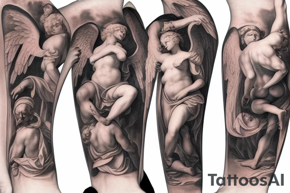 renaissance painting of angels and demons tattoo idea