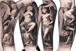 renaissance painting of angels and demons tattoo idea