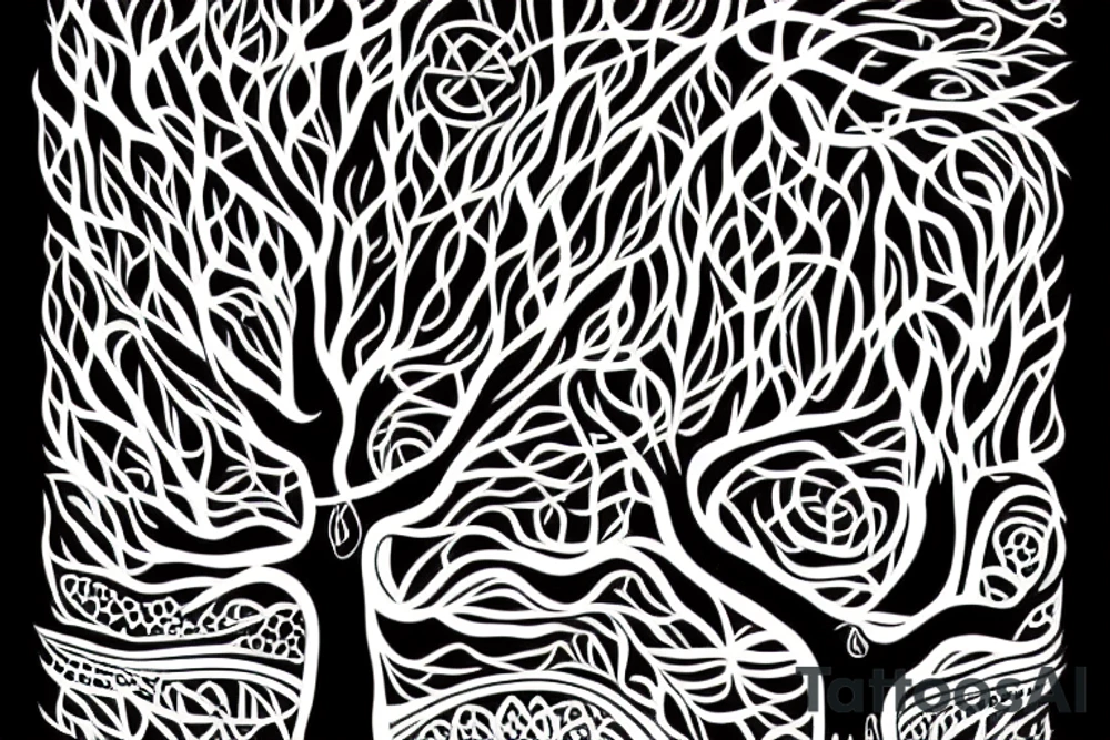trunk of a tree with the quote "not all those who wander are lost tattoo idea