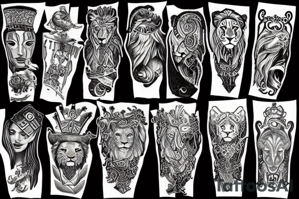 Lion soldier acient tattoo idea