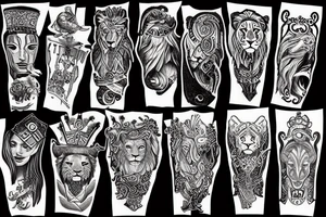 Lion soldier acient tattoo idea