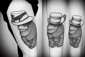 gecko with a hat tattoo idea