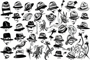 gecko with a hat tattoo idea
