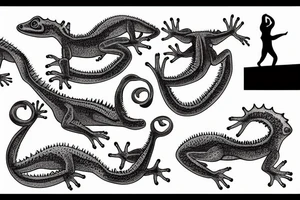dancing crested gecko tattoo idea