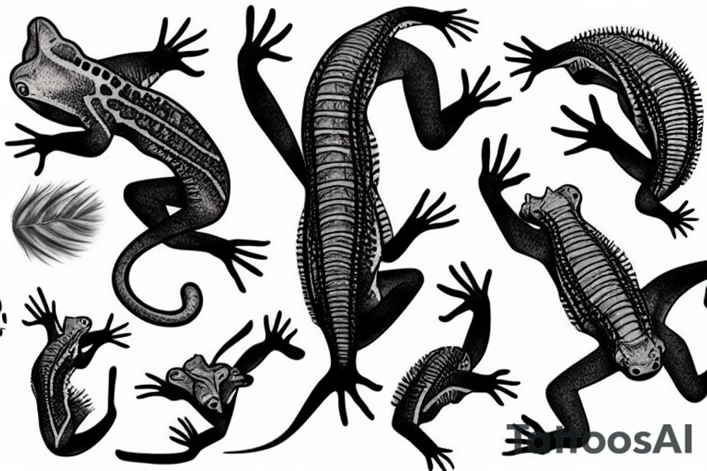 dancing crested gecko tattoo idea