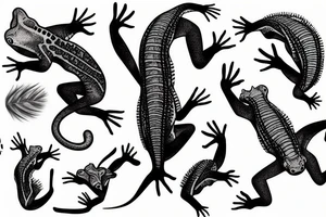dancing crested gecko tattoo idea