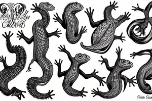 dancing crested gecko tattoo idea
