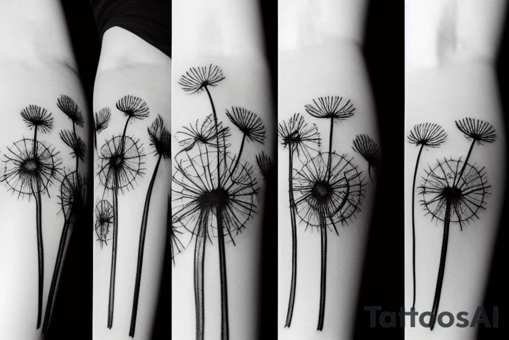 Dandelion flower tattoo idea