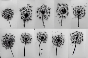 Dandelion flower watercolor tattoo idea