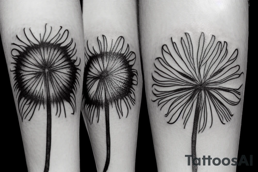 Dandelion flower watercolor tattoo idea