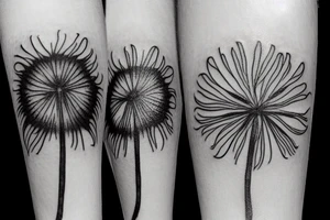 Dandelion flower watercolor tattoo idea