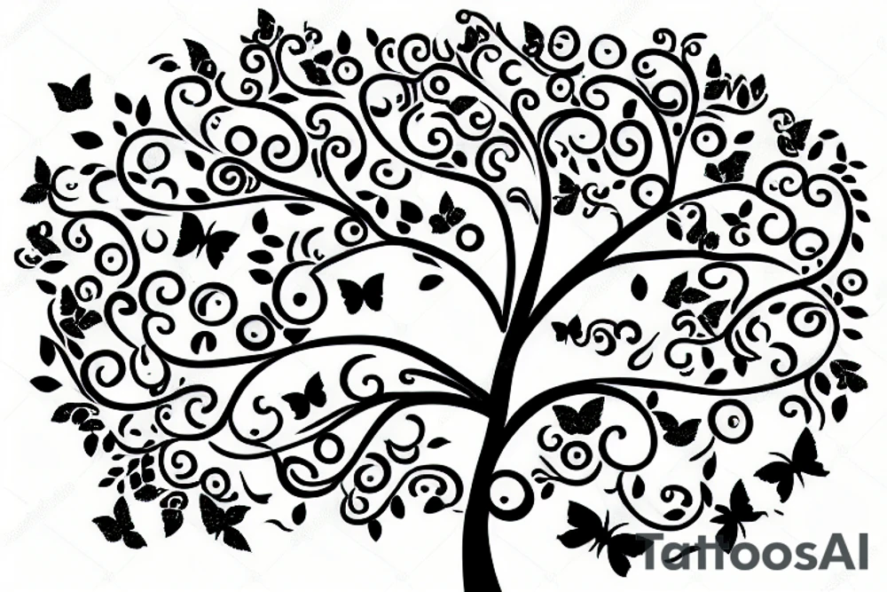 a life tree with 4 butterflies flying around it tattoo idea a life tree with 4 butterflies flying around it tattoo idea