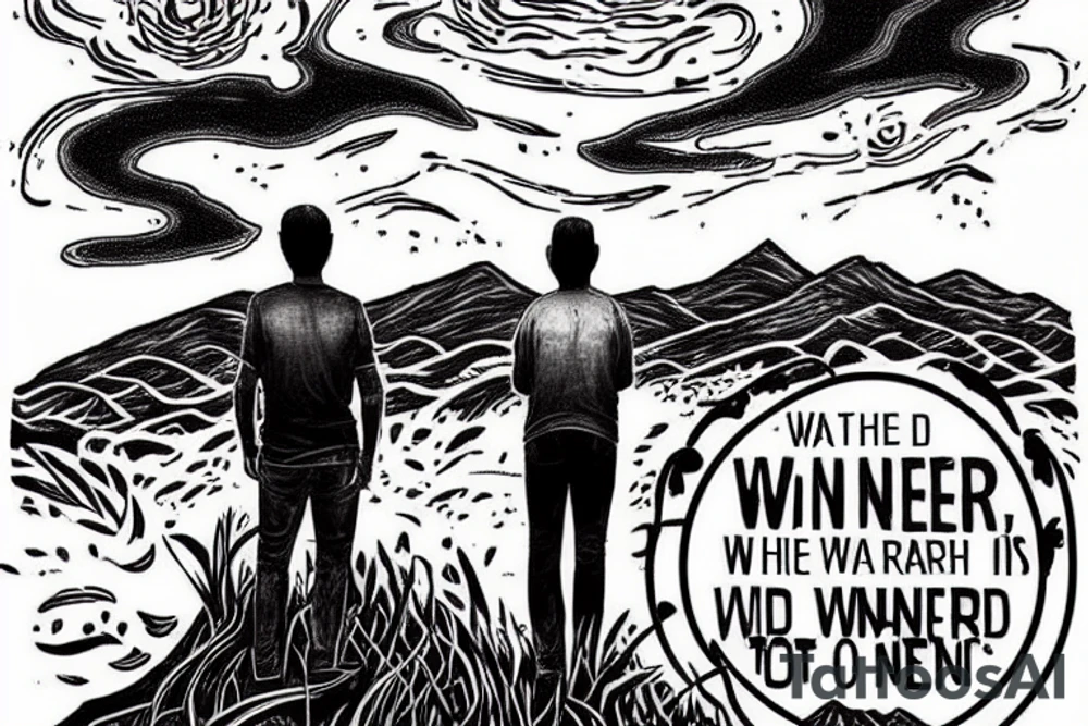 A wanderer seen from behind gazing into the distance. In the distance you can see a shimering light. This is the place the wanderer have been looking for his whole life and through all his journeys. And now he can see his goal lie ahead in tve distance tattoo idea