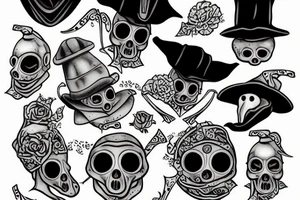 plague doctor trash polka tattoo idea