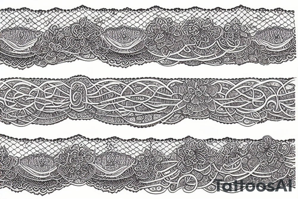 lace with a motive of bridge. In the background a windy sea tattoo idea